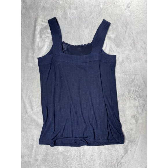 Maurices Navy Sleeveless Tank Top With Crochet Detail At Neckline Size S - Picture 12 of 13